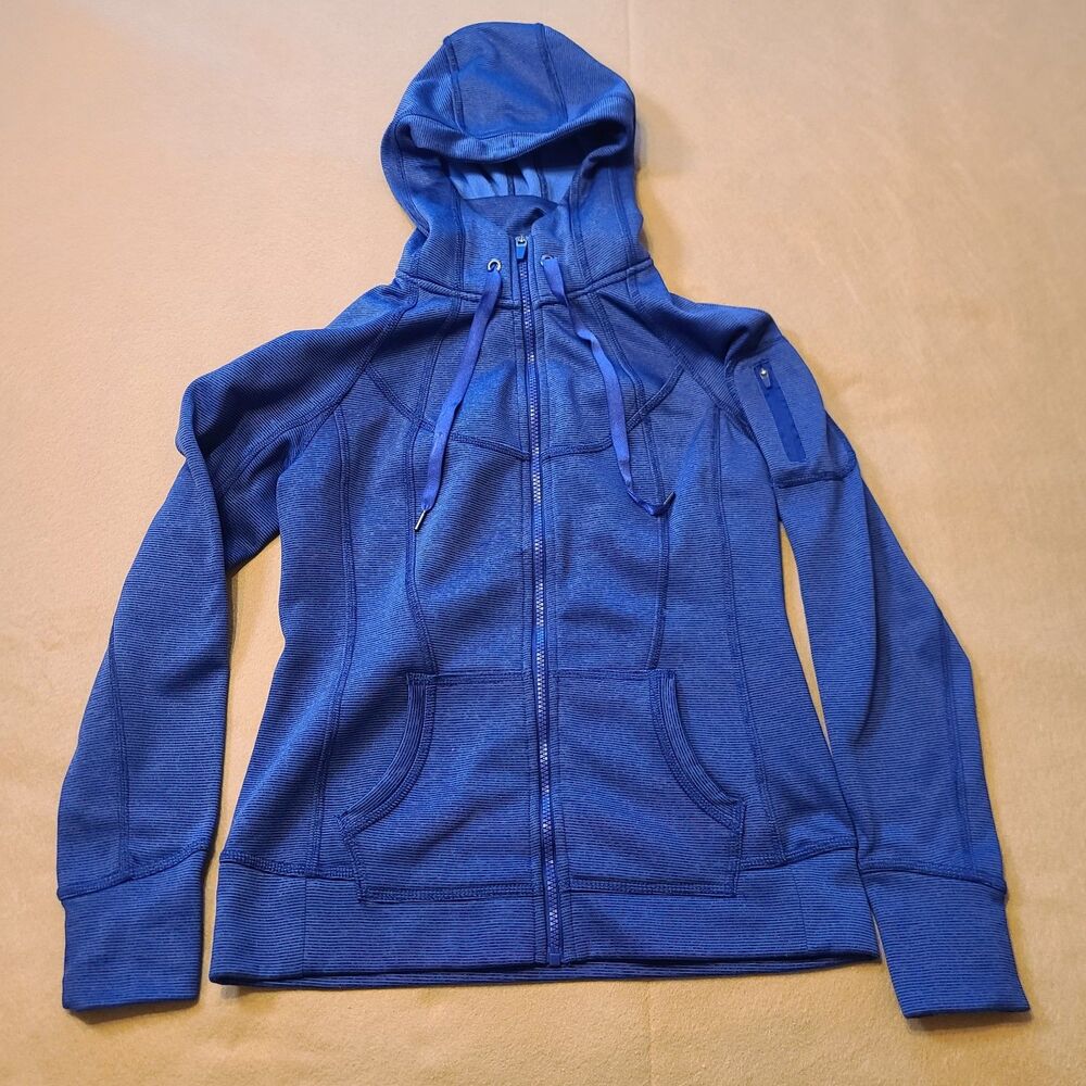 Tangerine Women's Blue Zip-Up Hoodie Jacket Size S Arm Pocket Thumb Loops